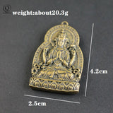 Copper Guanyin Buddha Tag Pendant for Blessing Keychains