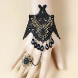 Retro Court Style Bead Drops Antique Lace Hand Bracelet