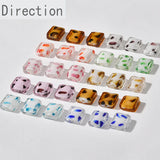 Retro Cow Polka Dot Square Glass Loose Beads DIY Necklace Material