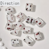 Retro Cow Polka Dot Square Glass Loose Beads DIY Necklace Material