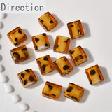 Retro Cow Polka Dot Square Glass Loose Beads DIY Necklace Material
