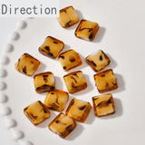 Retro Cow Polka Dot Square Glass Loose Beads DIY Necklace Material