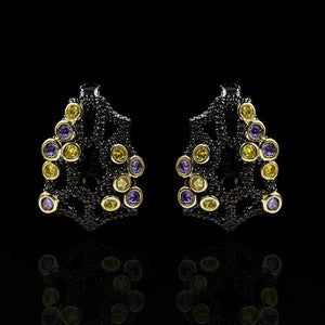 Geometric Zircon 925 Silver Earrings