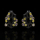 Geometric Zircon 925 Silver Earrings