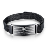 Retro Cross Stainless Steel Mesh Belt Men's Bracelet