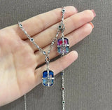 Retro Cross Colorful Pendant Women's Necklace