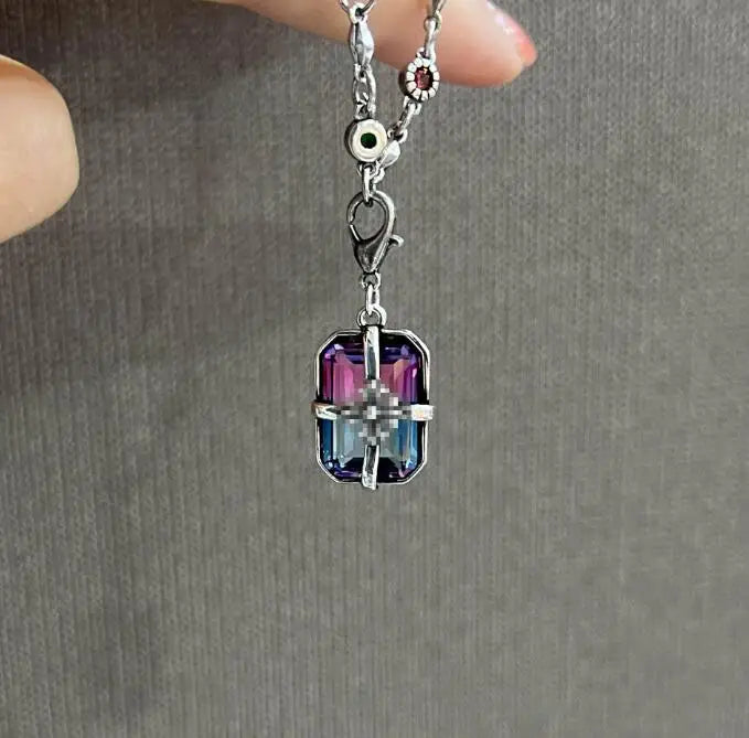 Retro Cross Colorful Pendant Women's Necklace