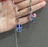 Retro Cross Colorful Pendant Women's Necklace
