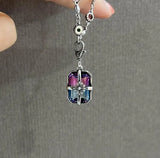 Retro Cross Colorful Pendant Women's Necklace
