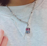 Retro Cross Colorful Pendant Women's Necklace