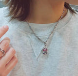 Retro Cross Colorful Pendant Women's Necklace