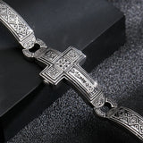 Retro Cross Men Bracelet Heavy Metal Stainless Steel