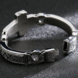 Retro Cross Men Bracelet Heavy Metal Stainless Steel