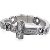 Retro Cross Men Bracelet Heavy Metal Stainless Steel