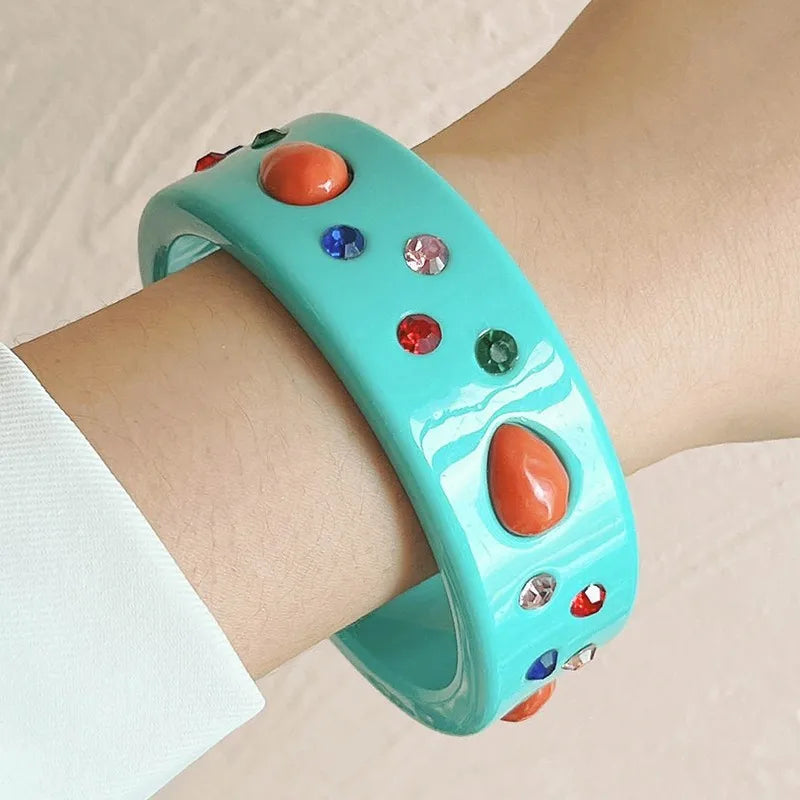 Colorful Acrylic Bangle Bracelet for Ladies