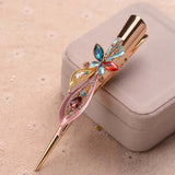 Retro Crystal Flower Butterfly Hair Clip Women Classic Exaggerated