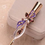 Retro Crystal Flower Butterfly Hair Clip Women Classic Exaggerated