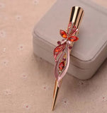 Retro Crystal Flower Butterfly Hair Clip Women Classic Exaggerated