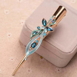 Retro Crystal Flower Butterfly Hair Clip Women Classic Exaggerated