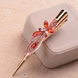 Retro Crystal Flower Butterfly Hair Clip Women Classic Exaggerated