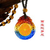 Crystal Water Drop Pendant Sweater Chain Necklace for Women Men