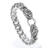 Cuban Chain Bracelet Titanium Steel Double Snake Head Punk Casting