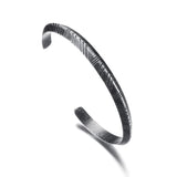 Men's Retro Cuff Bracelet Gray Stainless Steel Bangle