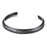 Men's Retro Cuff Bracelet Gray Stainless Steel Bangle