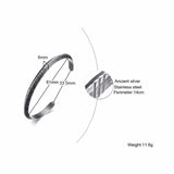 Men's Retro Cuff Bracelet Gray Stainless Steel Bangle