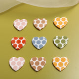 Retro Polka Dot Dotted Heart Resin Patch DIY Earrings