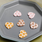 Retro Polka Dot Dotted Heart Resin Patch DIY Earrings