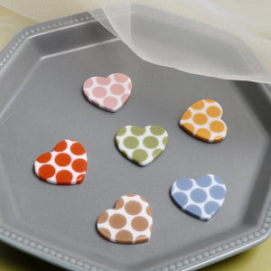 Retro Polka Dot Dotted Heart Resin Patch DIY Earrings