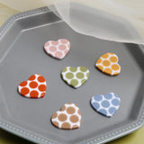 Retro Polka Dot Dotted Heart Resin Patch DIY Earrings