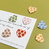 Retro Polka Dot Dotted Heart Resin Patch DIY Earrings