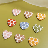 Retro Polka Dot Dotted Heart Resin Patch DIY Earrings