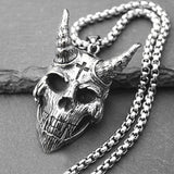 Domineering Demon Satan Skull Pendant Necklace Hipster Punk Sweater Chain