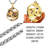 Double Snake Pendant Stainless Steel Necklace Jewelry Gift