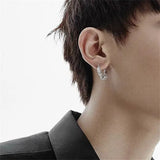 Geometric Hoops Silver Plated Earrings for Men