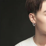 Geometric Hoops Silver Plated Earrings for Men