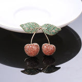 Retro Women Brooches Flower Cherry Christmas Tree Wreath Brooch Pin Scarf Buckle