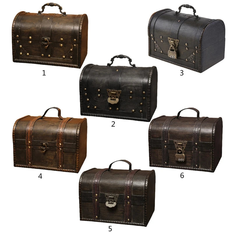 Vintage Pirate Jewelry Box With Lock - Treasure Chest Organizer