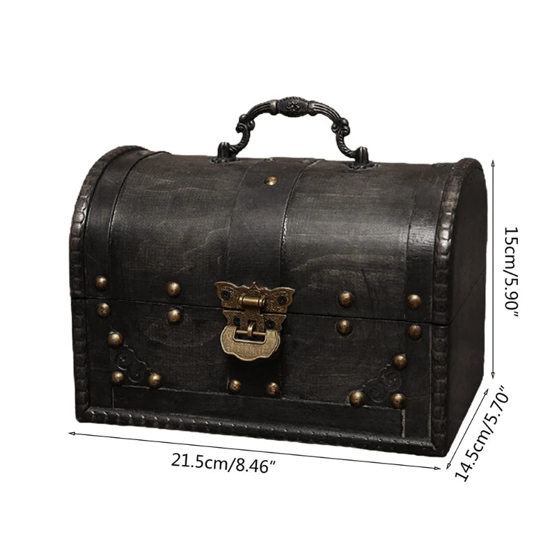 Vintage Pirate Jewelry Box With Lock - Treasure Chest Organizer