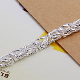 Retro 925 Sterling Silver Bracelet Chain Jewelry for Women Men
