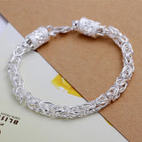 Retro 925 Sterling Silver Bracelet Chain Jewelry for Women Men