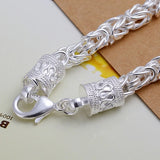 Retro 925 Sterling Silver Bracelet Chain Jewelry for Women Men
