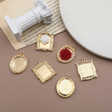 Embossed Baroque Mini Photo Frame Pendant Jewelry Earrings Material