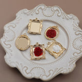 Embossed Baroque Mini Photo Frame Pendant Jewelry Earrings Material