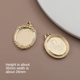 Embossed Baroque Mini Photo Frame Pendant Jewelry Earrings Material