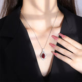 Emerald Diamond Water Droplet Angel Eye Pendant Necklace