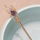 Enamel Feather Crystal Hair Clip Sticks Rhinestone Hairpin Jewelry